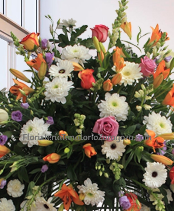 Corona Fúnebre Clavel y Rosas doble cabezal