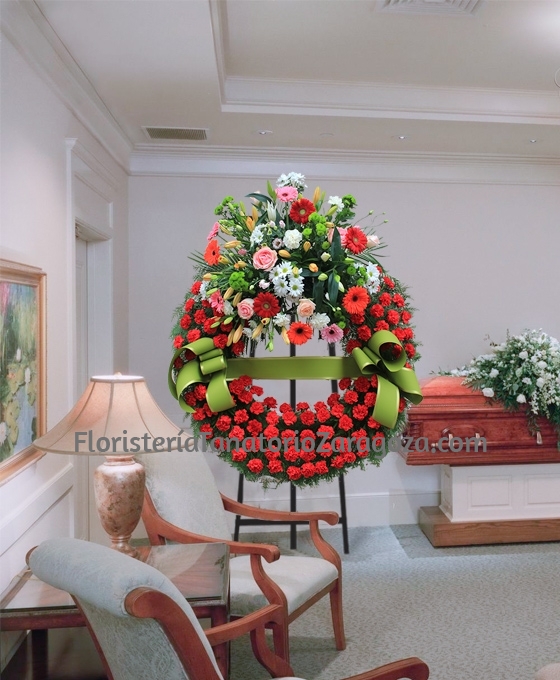 Corona Funeraria Clavel Superior Blanco